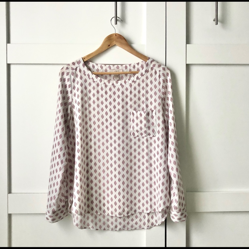 Ann Taylor LOFT roll-up sleeve top